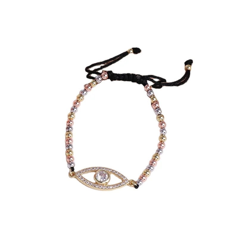 

BA-009 Amazon Hot Sale Custom Metal Evil Eye Beads Bangles Charm Bracelets For Women 2020, Multicolor as picture
