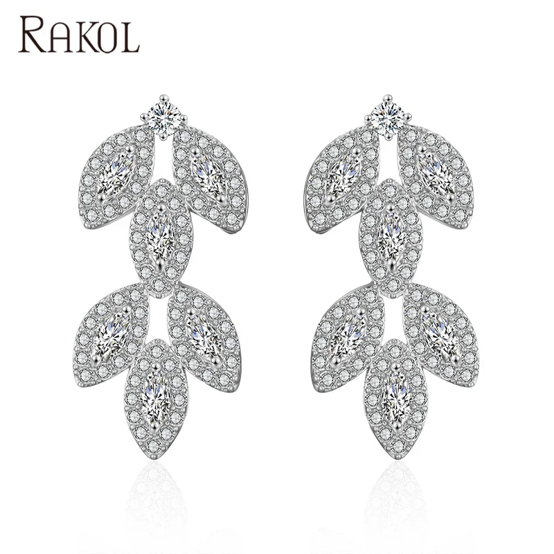 

RAKOL EP2345 Fancy Vintage AAA Cubic Zirconia Rabbit Fashion Earrings Animal Jewelry, As picture