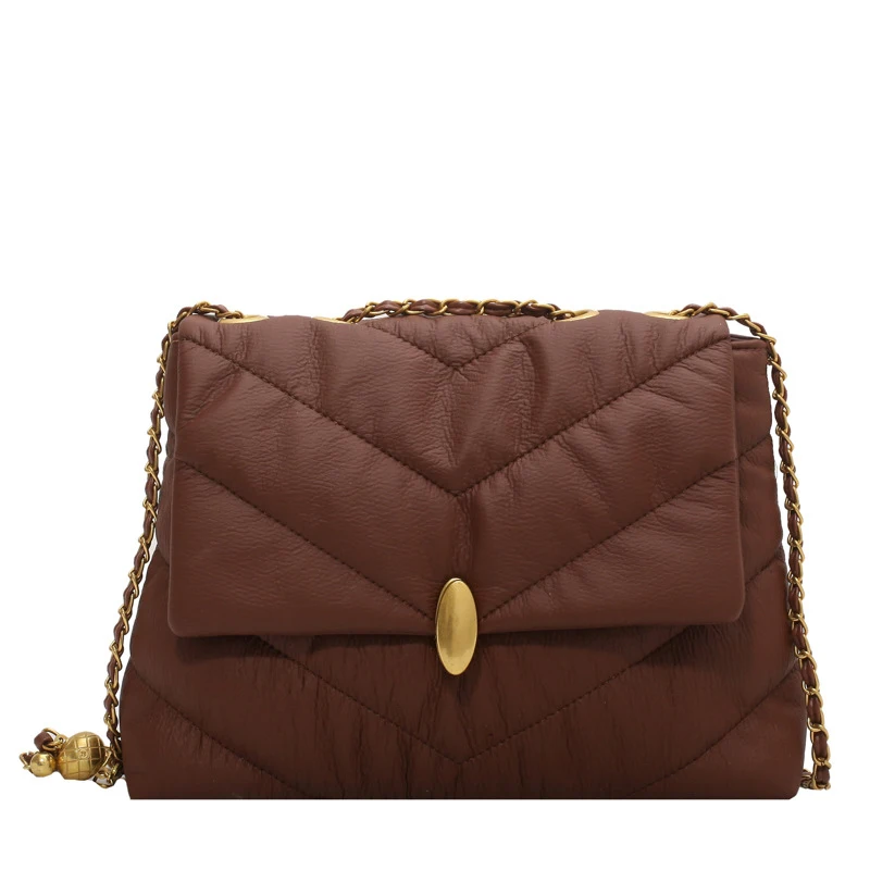 

High Quality sac a main Custom Leather Bag Luxury Vintage Chain Crossbody Shoulder Bag, Mutil-color