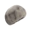 DH IATOYW Luxury mink fur women beret hat grey color winter warm fur cap