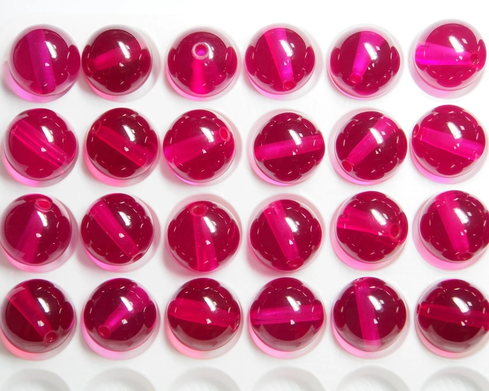 214mm Synthetic Ruby Beads Drill Full Hole Synthetic Corundum Ruby