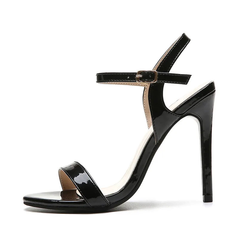 

Factory Sale Ladies Sandals Solid Color Open Toe Ankle Strap Women Street Party Office High Heel Shoes