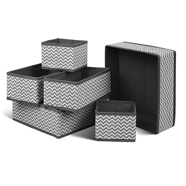 Underwear drawer organizer Foldable Storage Box Closet Dresser Drawers Divider Cloth Basket Bins for Sock Bras Baby Clothes