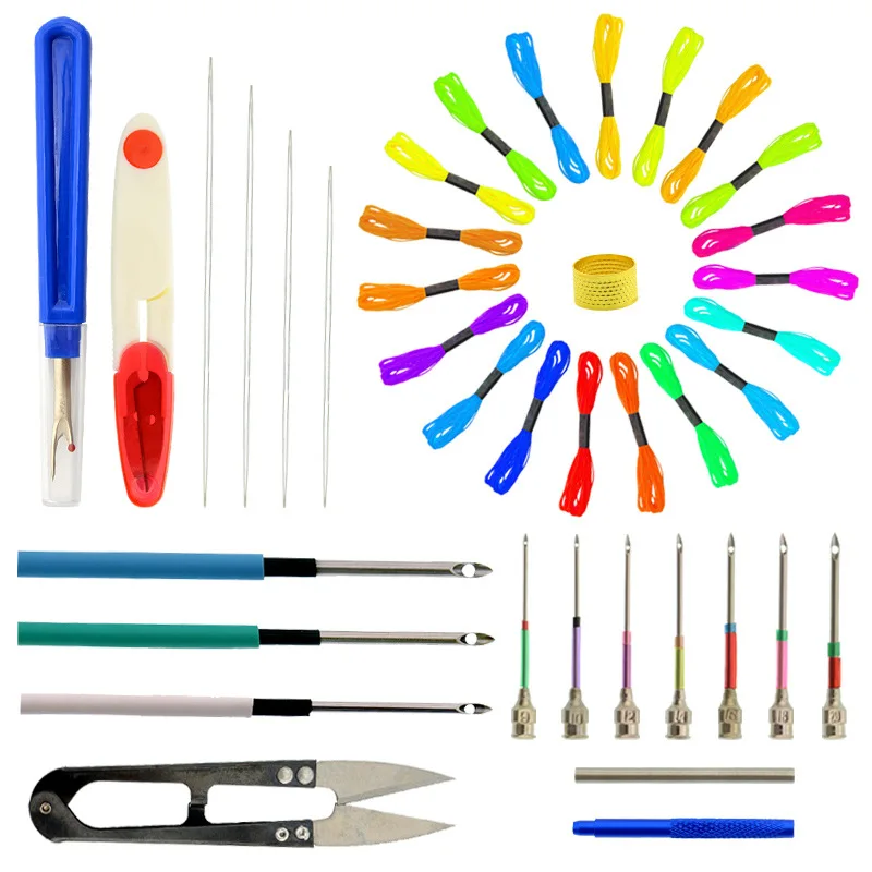 

Embroidery Punch Needles Soft, Embroidery Floss Poking Cross Stitching,Punch Needle Tool Kit