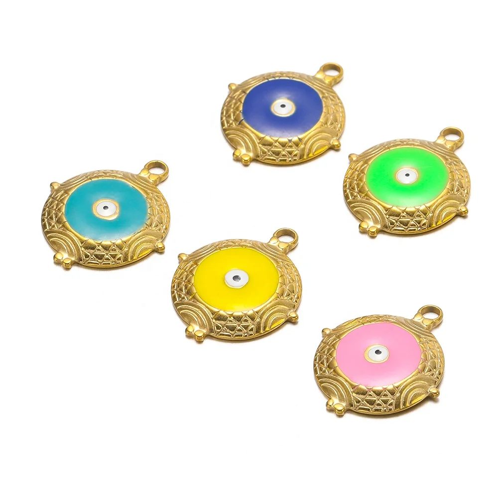 New Design Concave Disc Drip Eye Charms Pendant Diy Jewelry Necklace Bracelet Making Findings Handcrafts Accessories