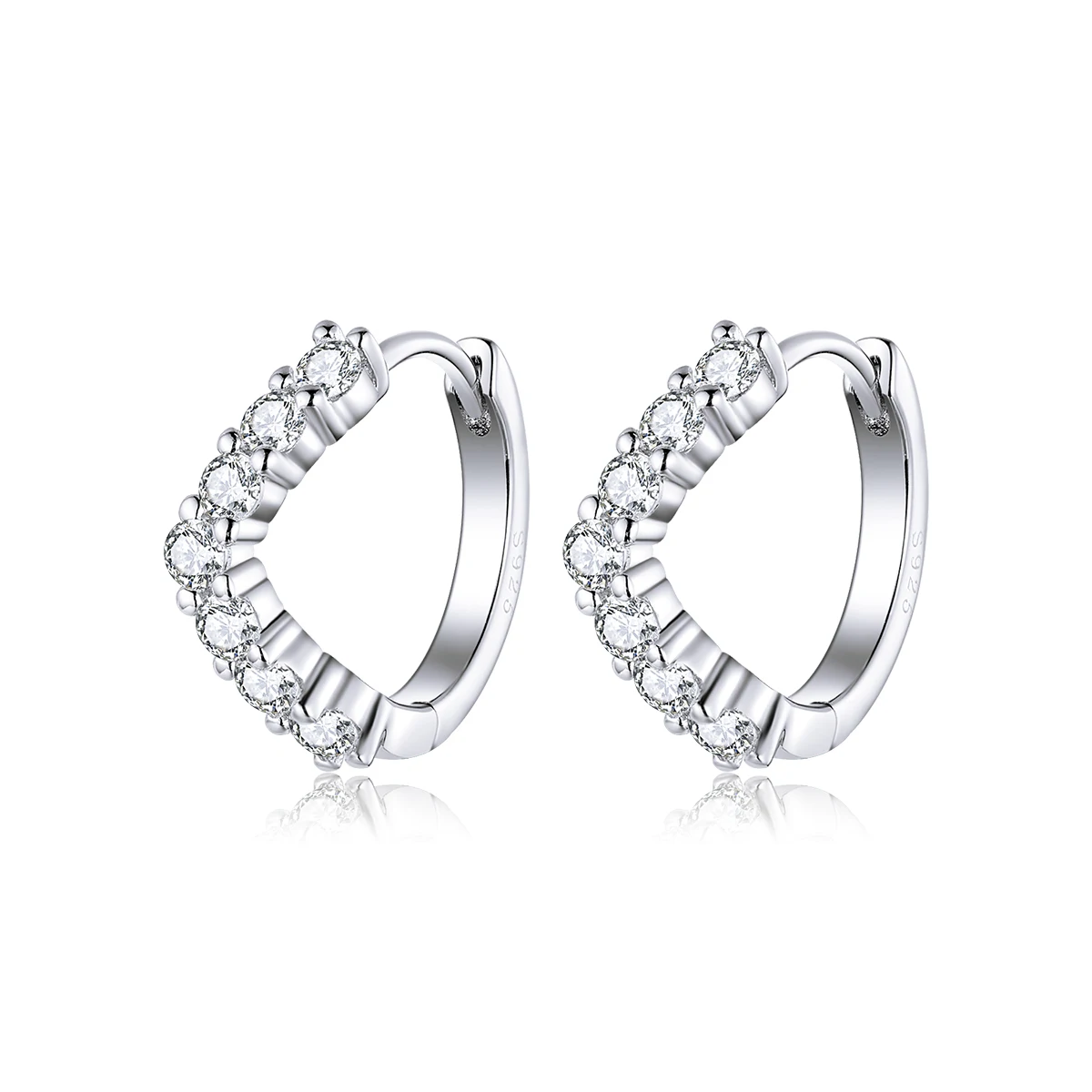 

Elegant women fine jewelry 925 sterling silver zircon wave earring