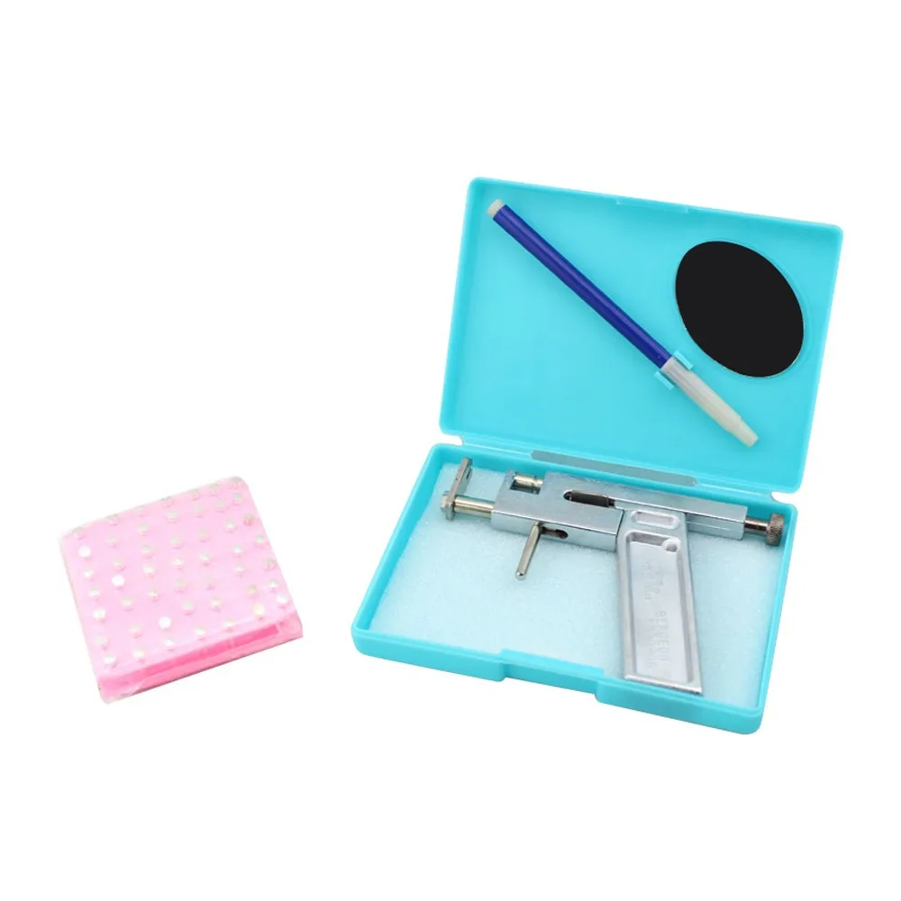 

Ear Piercing Machine Kit Safety Ear Nose Navel Body Piercing Gun Kit Set With 98pcs Earring Studs Earring Backstops