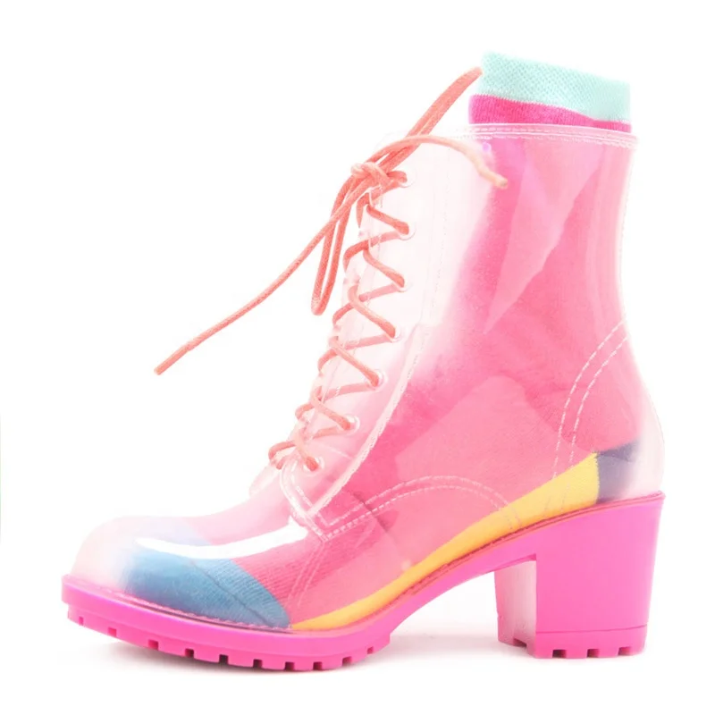 bota de plastico feminina transparente