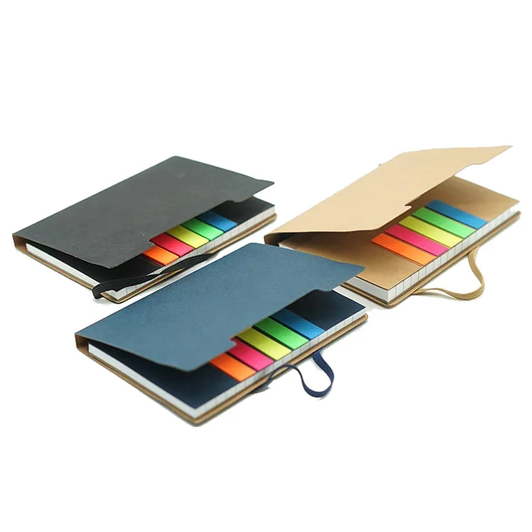 
Customized logo printed kraft paper sticky notes notebooks with pen 