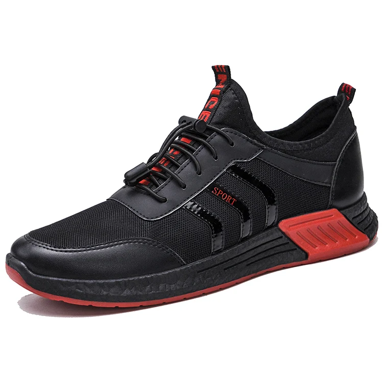 

New Styles China Cheap Men Shoes Comfortable Running Shoes Man Sneakers For Men, Black and white, black and red