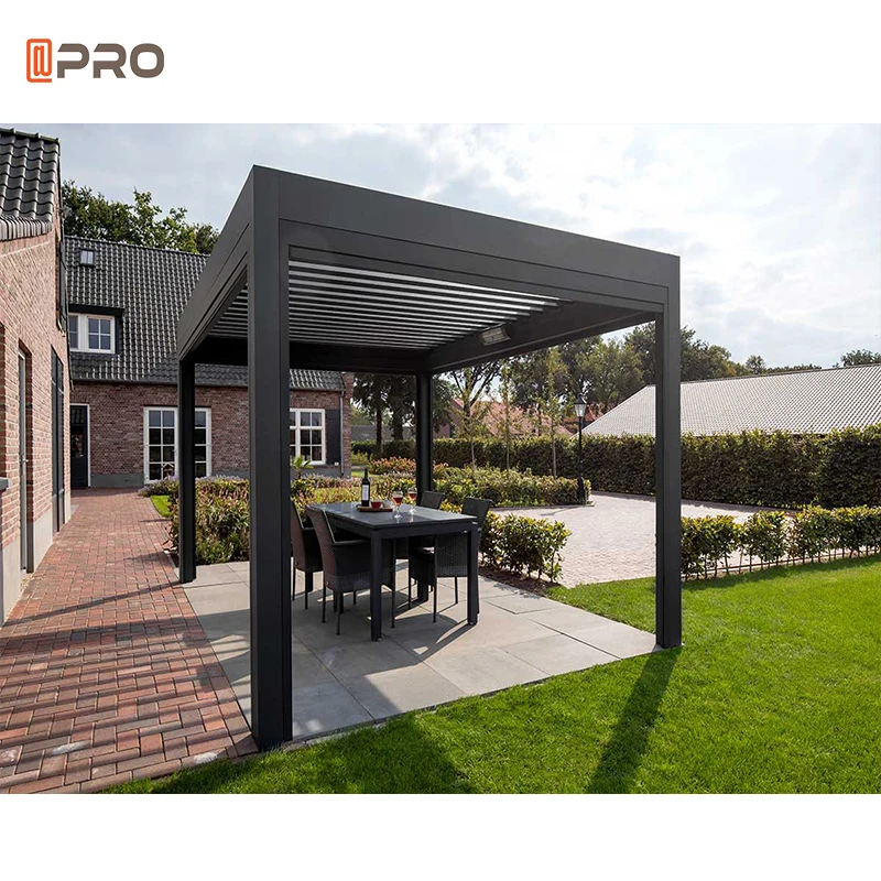 

Luxury Garden Gazebo Pavilion Opening Closing Roof Pergola, Customized colors