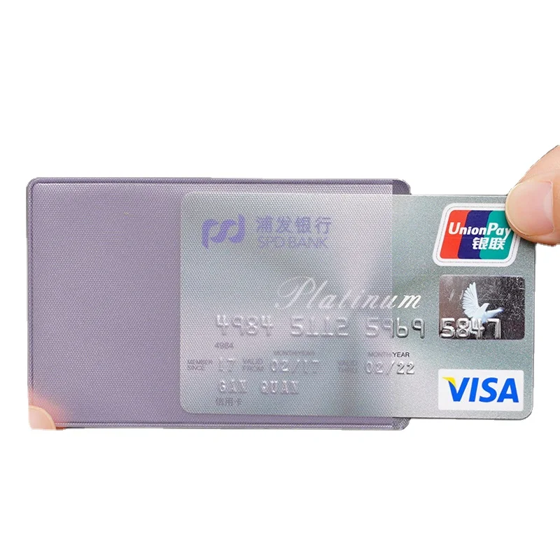 

cheap transparent PVC soft plastic ID credit card bank card protective cover Plastic card holder, White