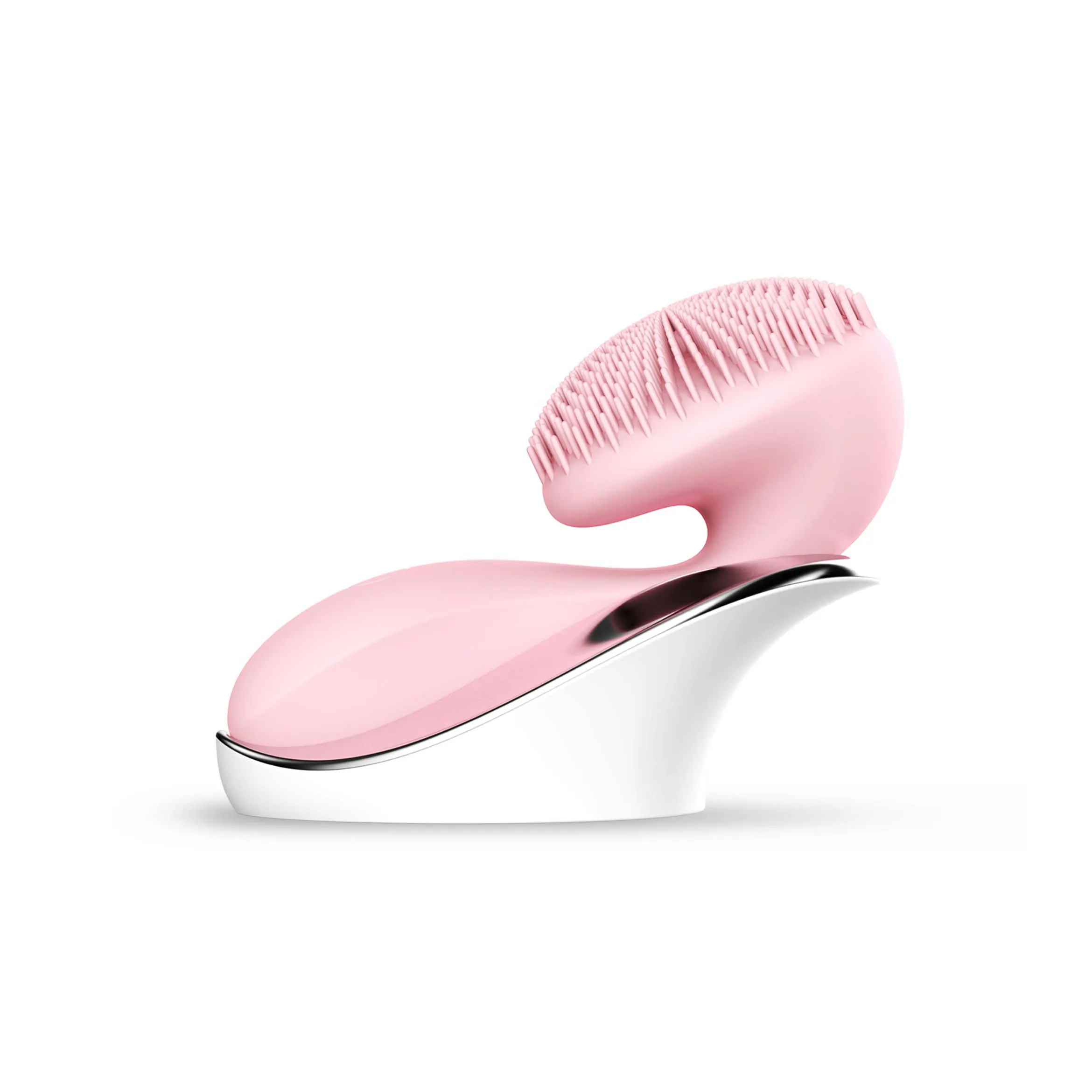 

Iksbeauty 2021 new products pore cleaner deep cleansing ems vibration silicone face brush facial cleansing brush, Pink/white/customization