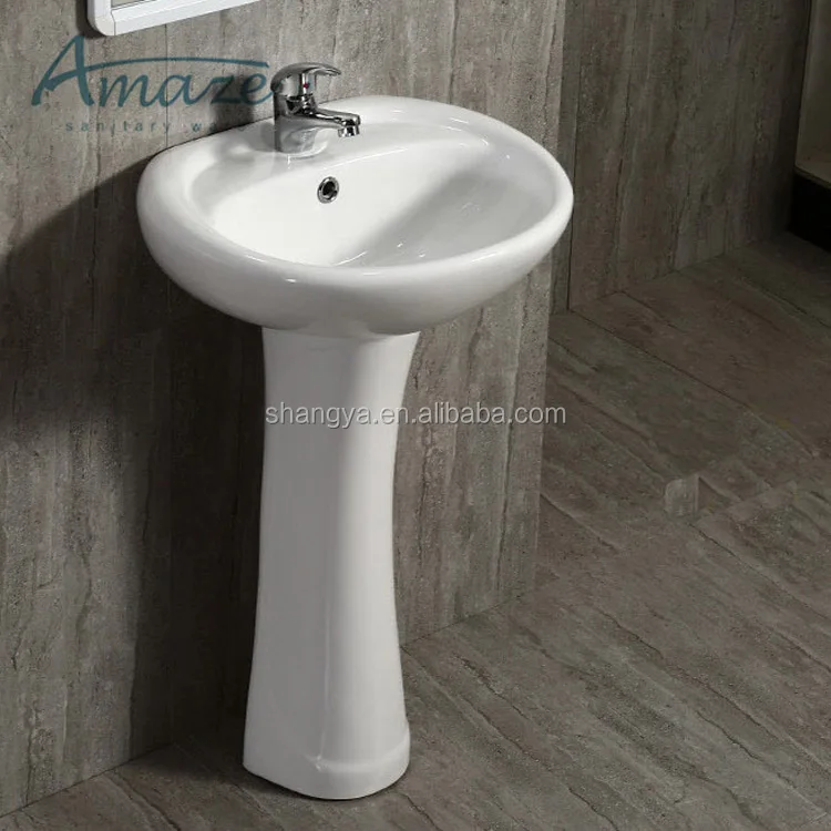 Hot selling factory wholesale direct sales sanitary ware Bathroom wash basin ceramic pedestal basin supplier