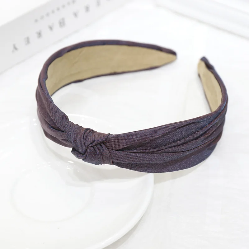Yucat New Design Fashion Girls Hair Accessories Hoop Pure Fabric Forehead Hairband Plain Knot Headbands For Women