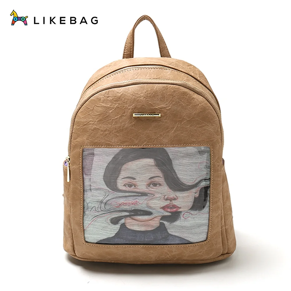 

LIKEBAG Fashion Women Shoulder Bag PU Leather Female Backpack