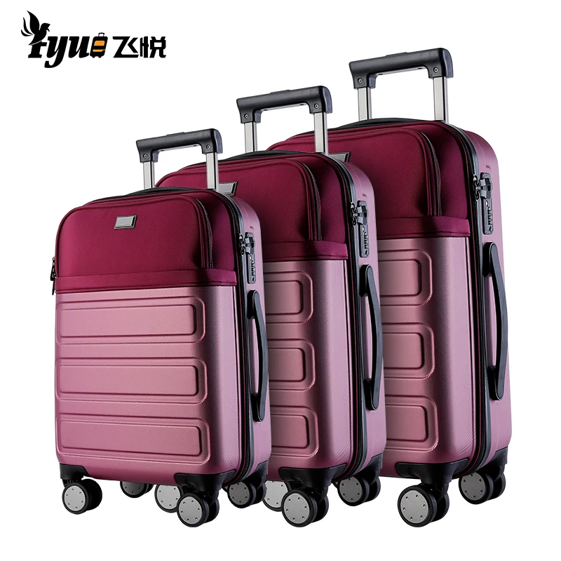 
Custom 3 pcs suitcases travelling bags luggage front pocket fashion trolley luggage sets bags cases 