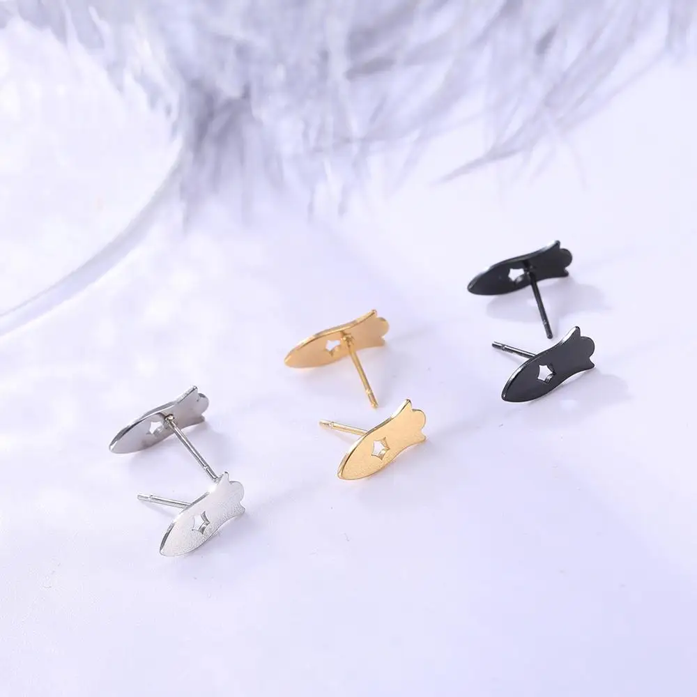 

Fashion Simple Design Personality Abstract Geometric Stainless Steel Temperament Stud Earrings For Women