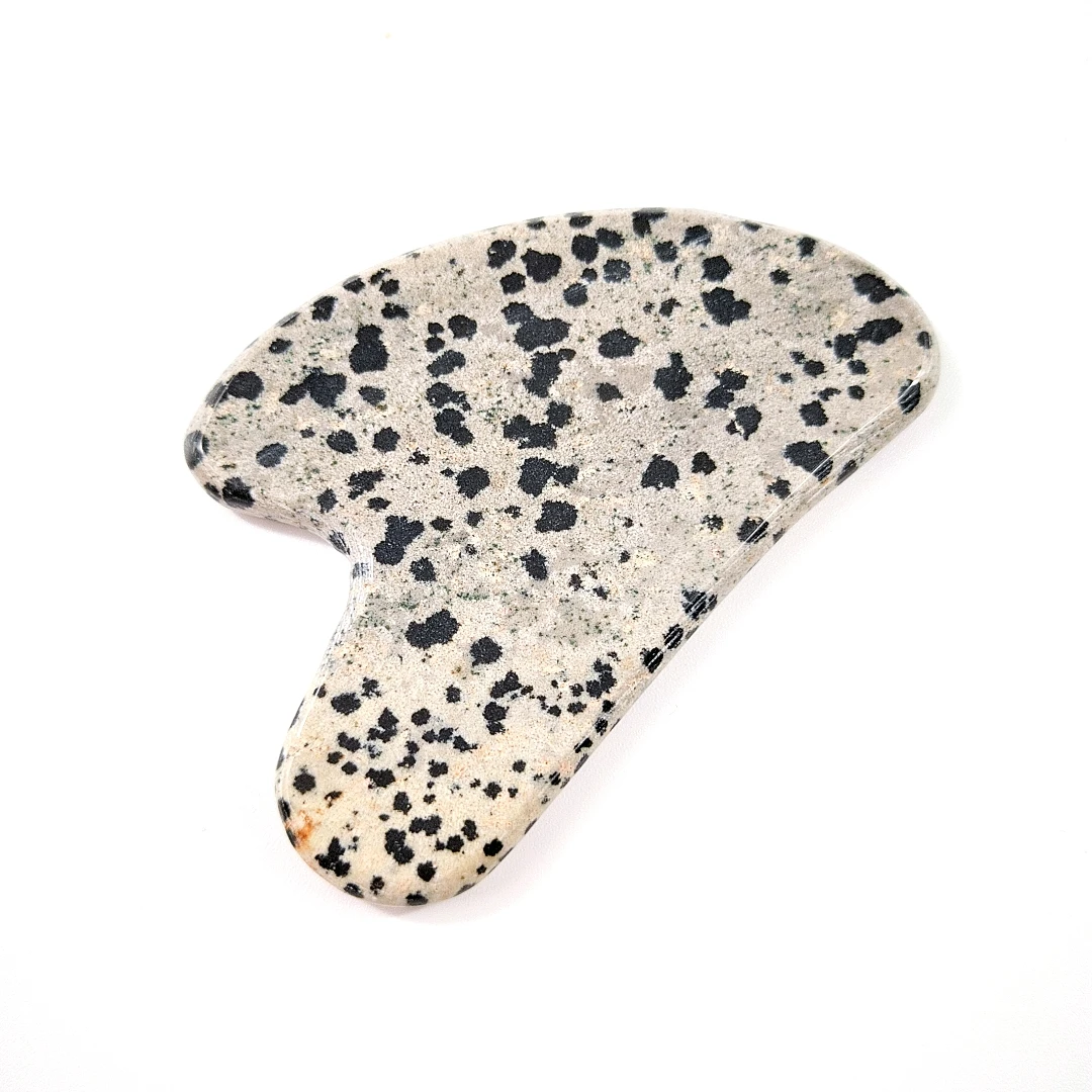 

Fashion Design Anti Aging Massage heart dalmatian Jasper Facial gua sha