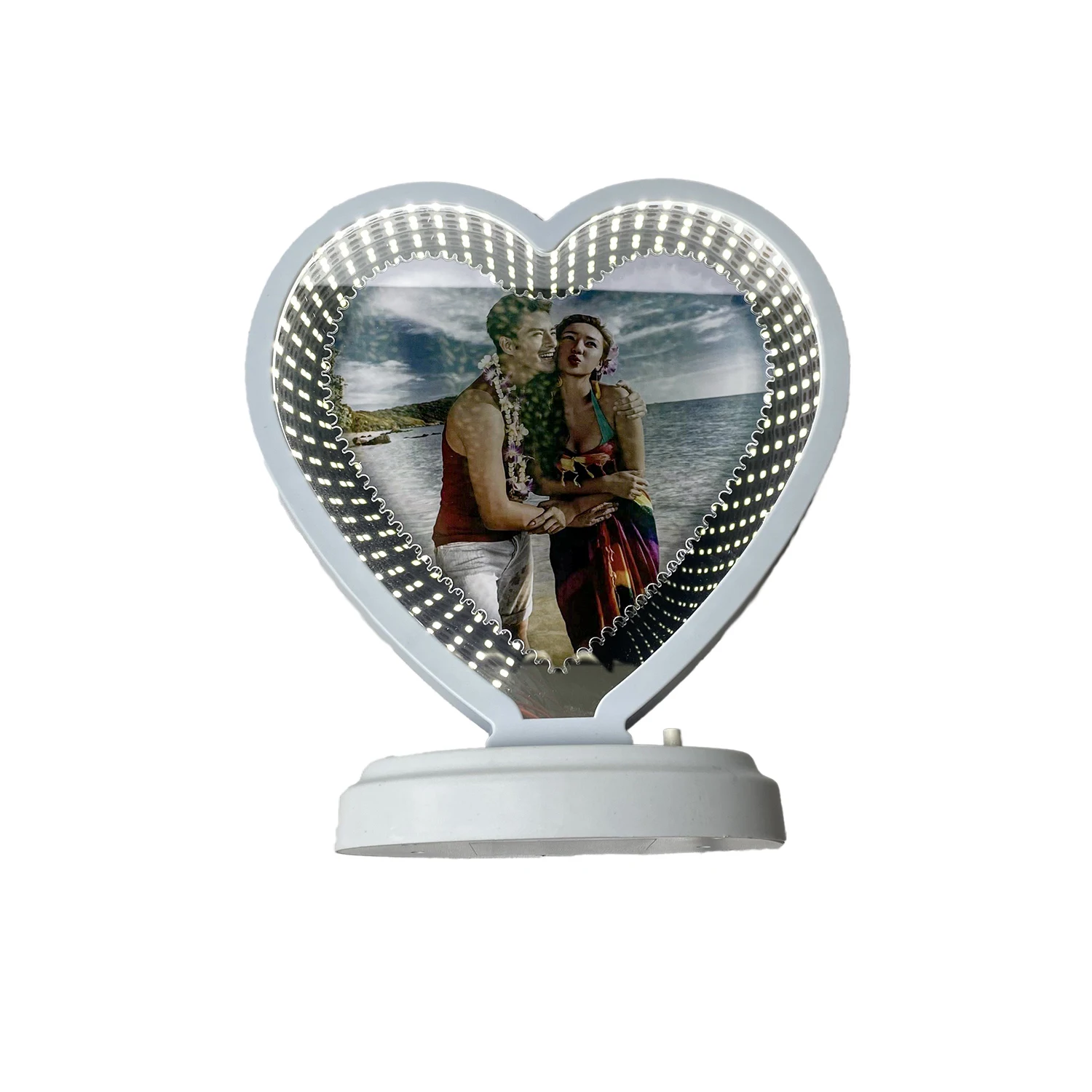 

Special Gift 3D Inner Mirror Heart Shape Magic Photo Frame Sublimation Blanks Mirror, White