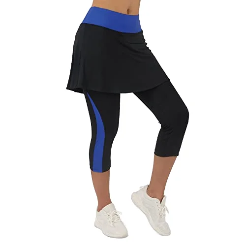 裙摆式中腰Seven分Yoga Pants