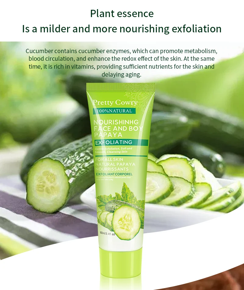 Pretty Cowry Skin Care Moisturizing Natural Organic Coconut Papaya Cucumber Face Body