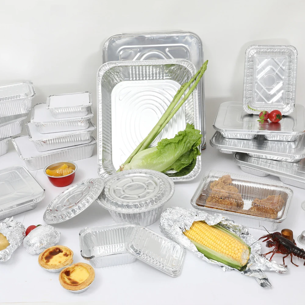 product sturdy and durable full size deep aluminum foil roasting  steam table pans 1000ml square baking foil pans pack of 4-8