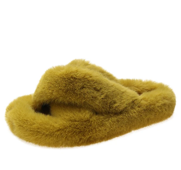 

Dropshipping Custom Logo Winter Women Colorful Fashion Fur Slides Indoor Home Warm Furry Slippers furry slippers