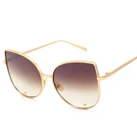 

New arrivals Fashion luxury brand design metal big cat eye high quality Women sunglasses 2020