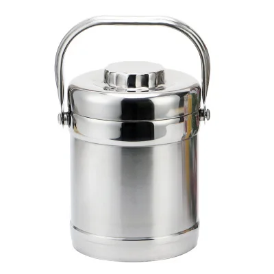 

Stainless Steel Pot Double-Layer Insulated Lunch Box Straight Drum-Shaped Insulated Food Bucket, Silver/or custom color
