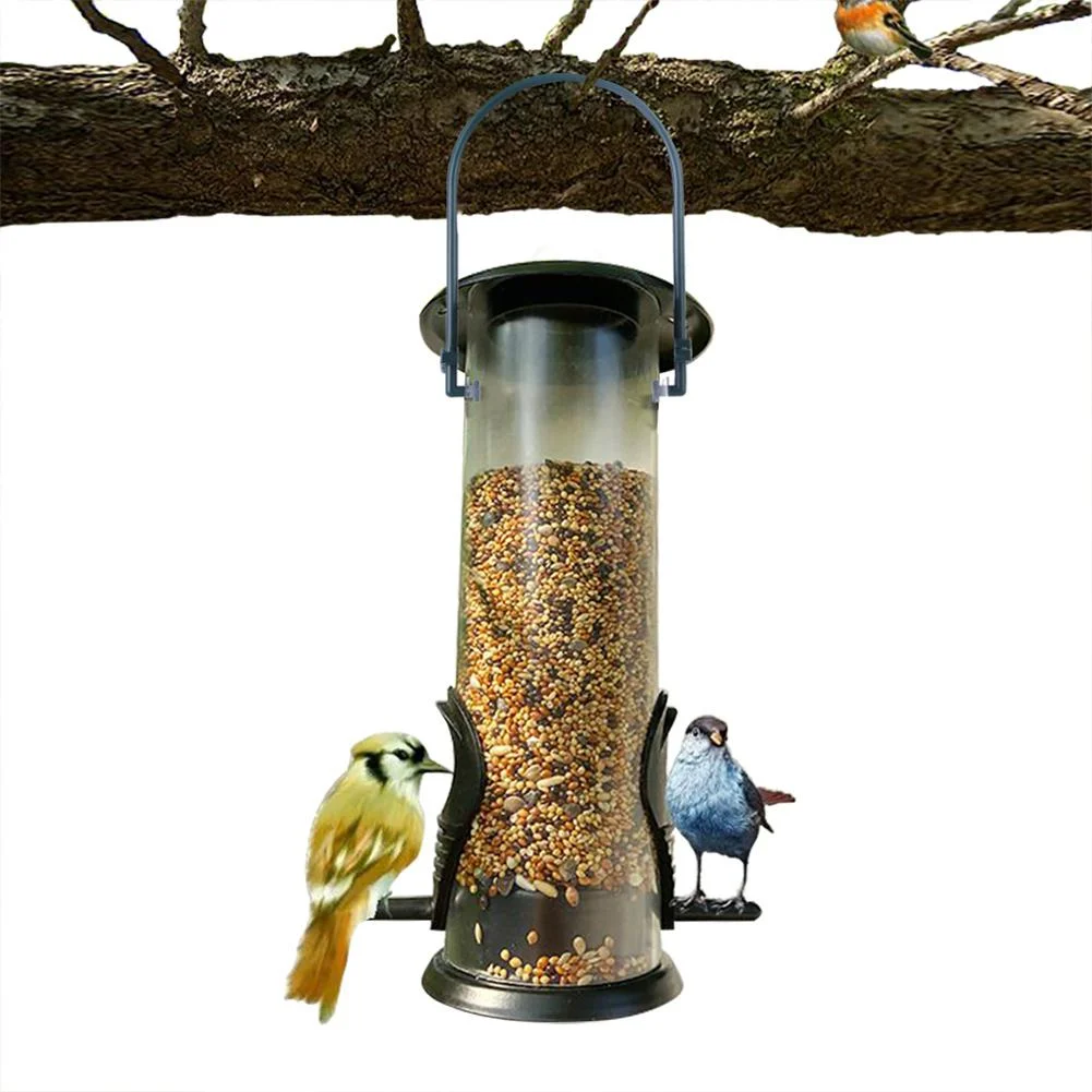 

Plastic Tube Bird Feeder Hanging Outdoor Garden Automatic Pet Wild Bird Feeder, Colorful