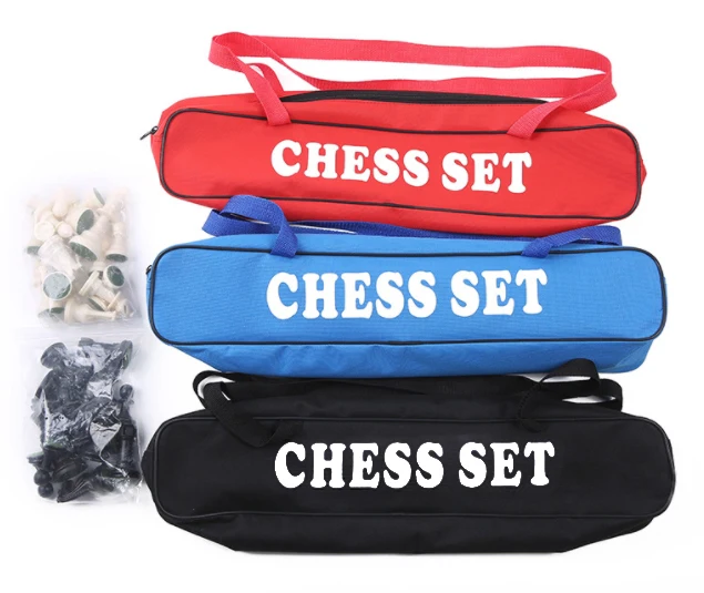 

Portable oxford cloth chess bag adult entertainment chess set red blue black chess bag