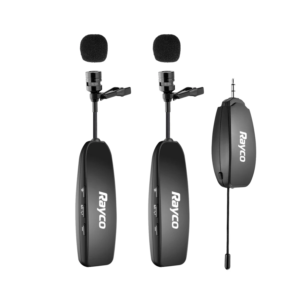 

Wireless Dual Lapel collar Microphones 2 Lavalier Microphones Ideal for Speakers, Fitness, Phones, Cameras