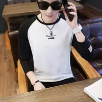 

wholesale Clothing Men's digital printed joint long sleeve T-shirt