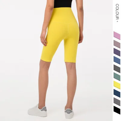 

Free logo Lulu New Nude Yoga Pants Biker Shorts High Waist Tight Fitness Seamless Leggings for Women, Regular 18 colors, customized