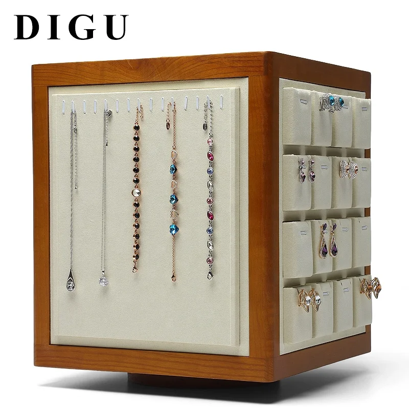 

Jewelry frame earring display shelf stand pendant necklace storage rack rotating tray hand chain display props