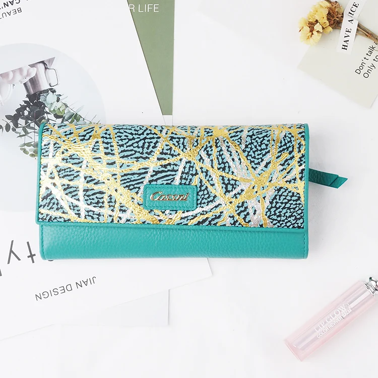 

fashional new full grain genuine leather women purse clutch wallet,clutch bag for ladies, Blue