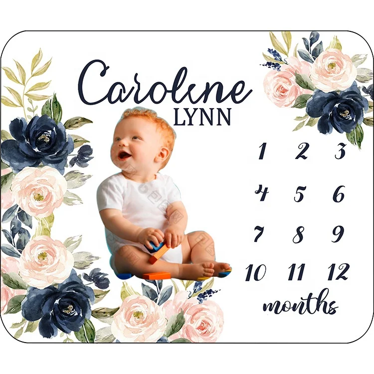 
Baby monthly milestone blanket girl or boy unisex month blanket baby for pictures 