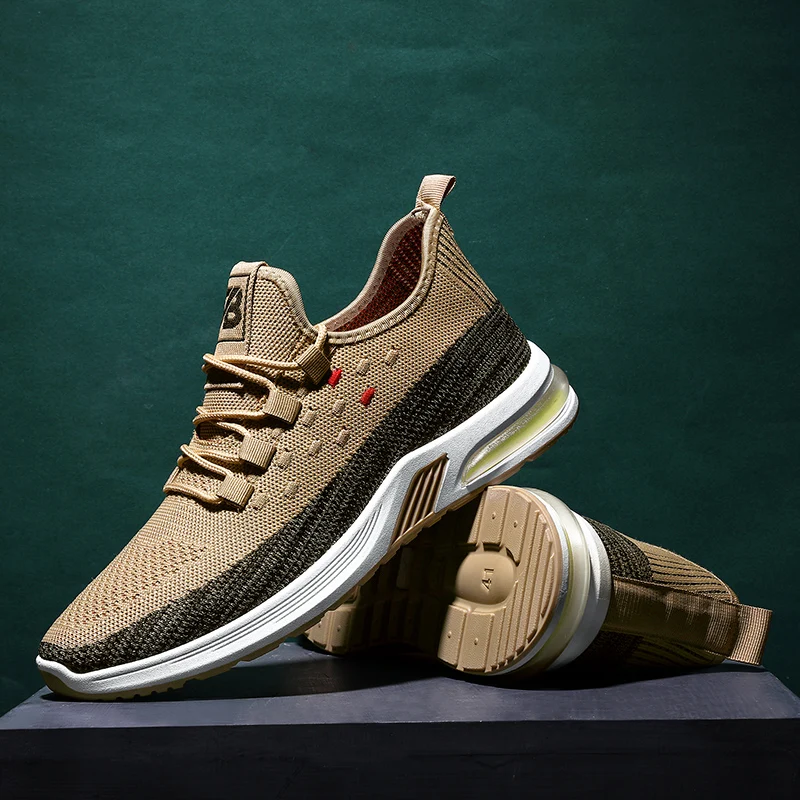 

2020 New Products Mens Air Cushion Sport Shoes Fly Knit Sneakers Running Shoes, Red,white,black