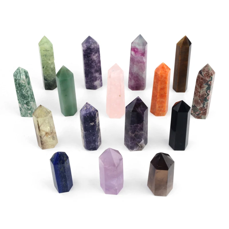 

Wholesale selling crystal tower natural gemstone crystal point rock quartz wand chakra crystal tower