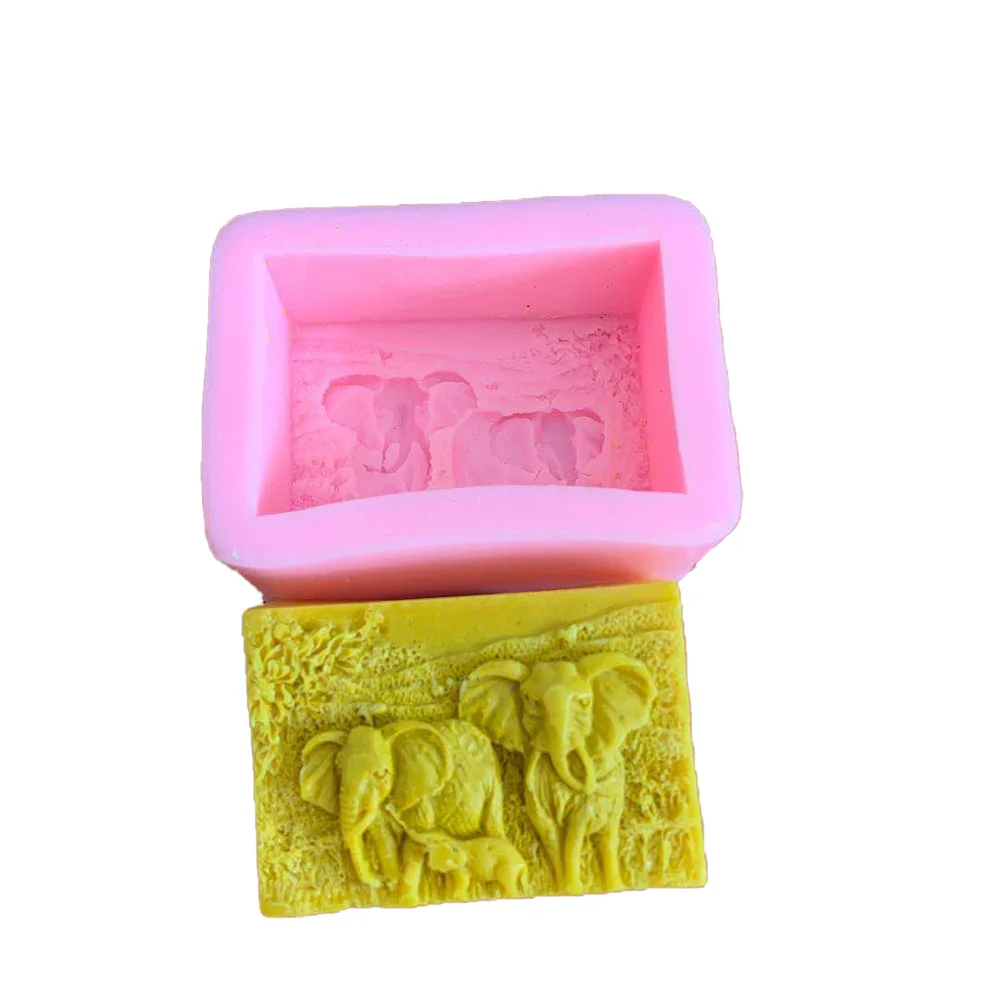 

DIY elephant parent-child soap soap mold manual candle silicone mold BK1246