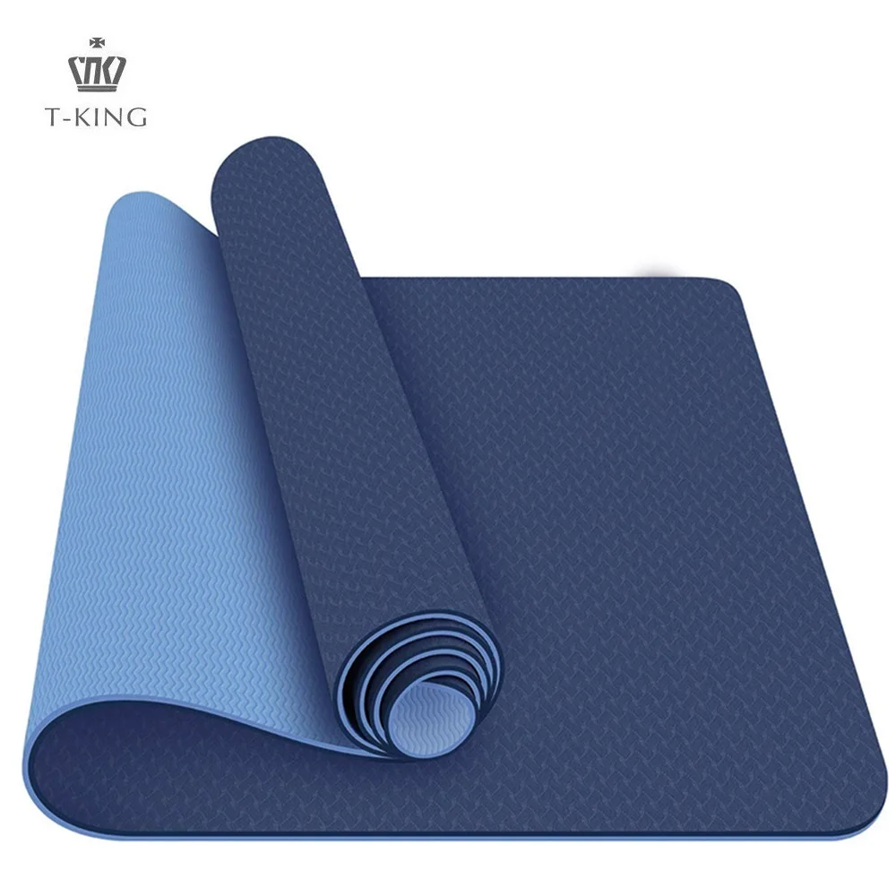 

Tking 2021 183cm*61cm*6mm Custom Printed Eco friendly Anti-fatigue yoga exercise matt TPE yoga mat, Deep blue, deep purple, pink, violet, dark green