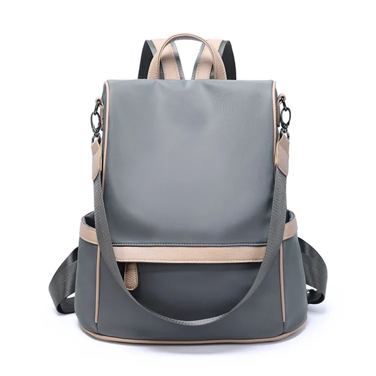

Anti-theft Fashion Oxford Travel Backpack, Black, gray