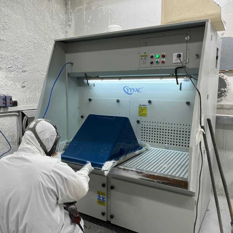 2023 New product Metal workpiece polishing dual workstation multifunctional downdraft sanding table