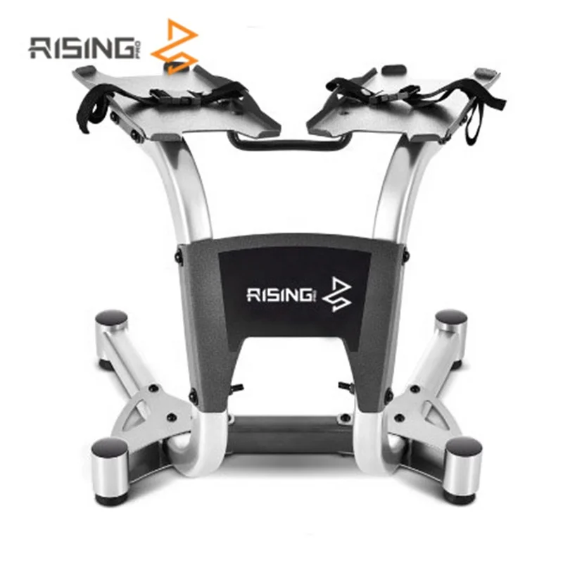 

Rising 24kg 40kg Adjustable dumbbell rack stand, Silver grey