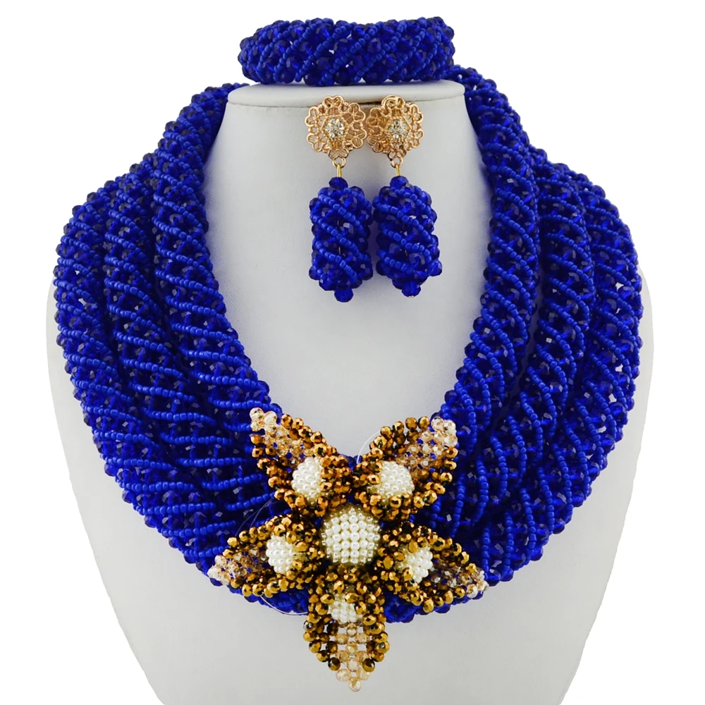 

Yulaili Latest Design Austria Wedding Hand-knitted Jewelry Set With Rhine Multiple Colour Flowers Women Beads Jewelry Sets YL121