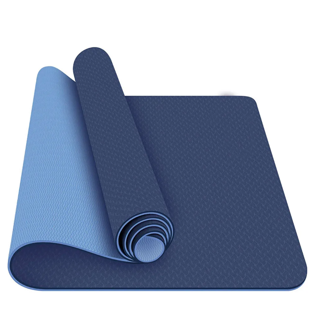 

2021 Hot selling Non Slip Double Layer Eco Friendly TPE Yoga Mat Yoga Pilates 6MM Textured Non Slip Surface Yoga Mats