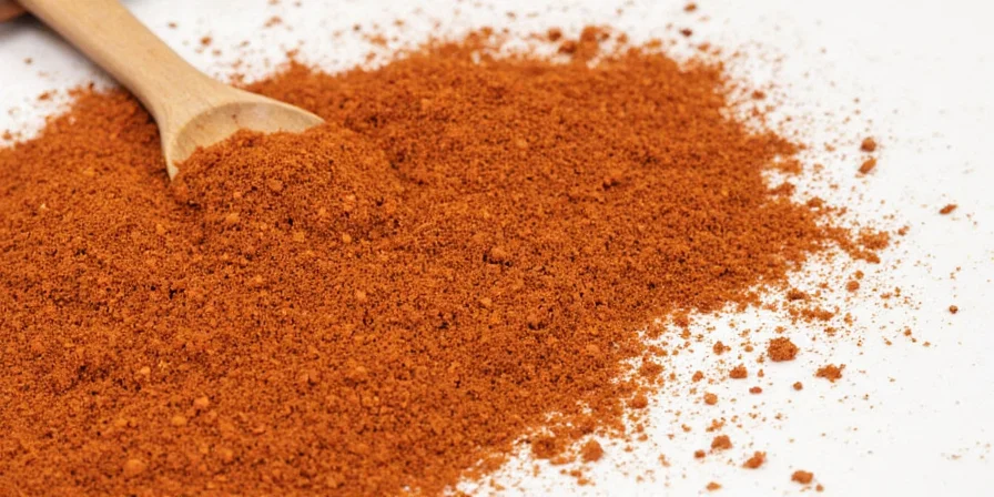 Homemade tandoori dry masala being ground in a mortar and pestle