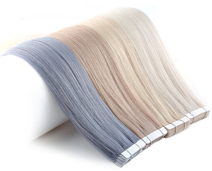 

Double Drawn Russian Human Hair Extension, High Quality Remy tape in hair extensions 100human hair