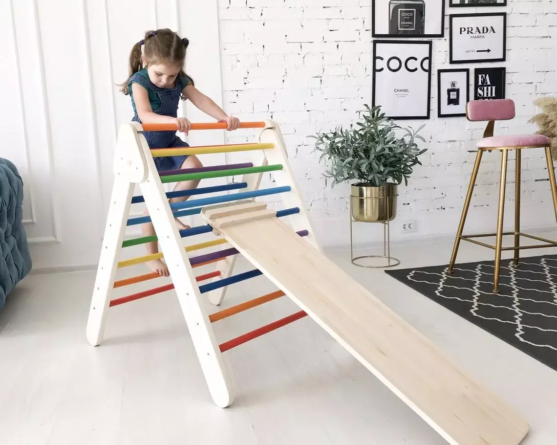 

XIHA Westshore Pikler Triangle Climbing Triangle Pikler Dreiec Baby Climber Climbing Ladder Step Triangle Wooden Toys For Kids, Natural or colored